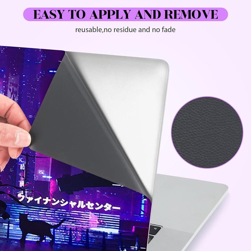 Lauspuck Anime Neon Laptop Notebook Skin Sticker Cover Decal, 12 13 13.3 14 15 15.4 15.6 inch Laptop Vinyl Skin Sticker Cover Art Protector Decal Universal, Purple Warrior Cat - Image 5